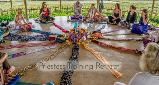 Dawn DelVecchio Priestess Gathering in Yoga Shala at Mala Dhara Yoga Retreat Center Chiang Mai Thailand