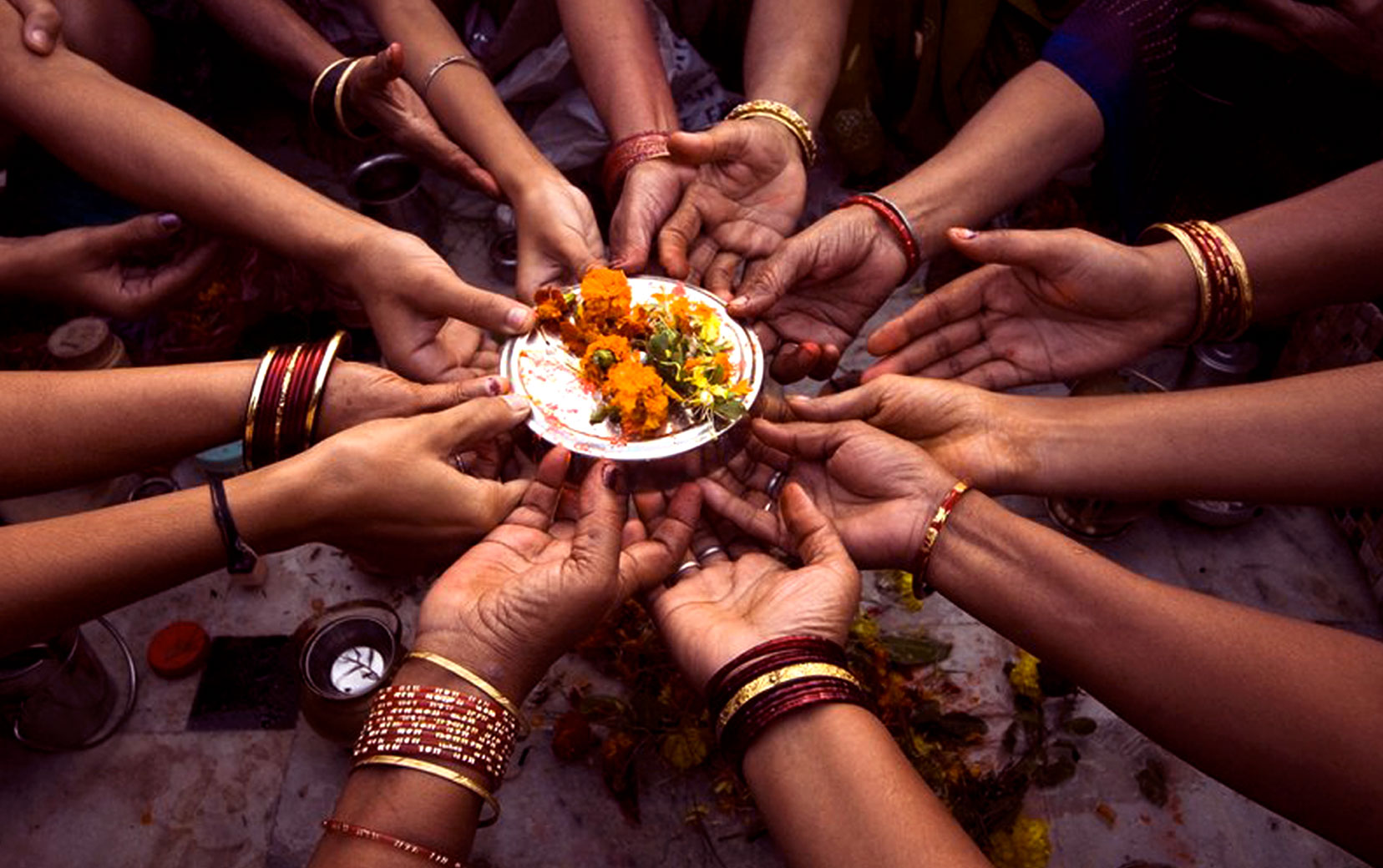 Womans hands in Bhaktti Ceremony